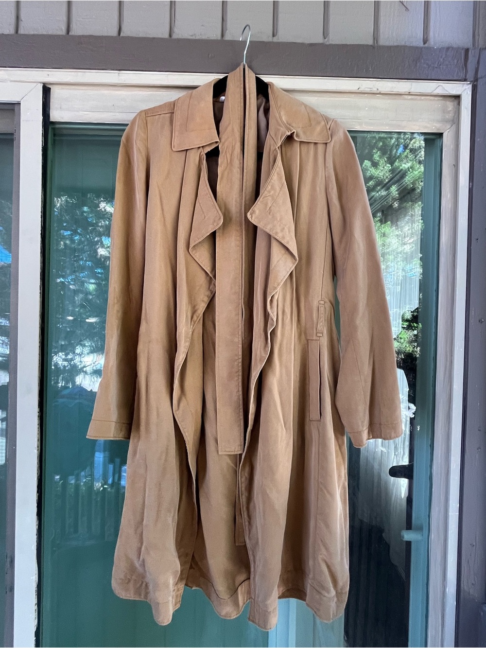 Babaton Light Brown Draped Trench Coat with Belt ( Aritzia )